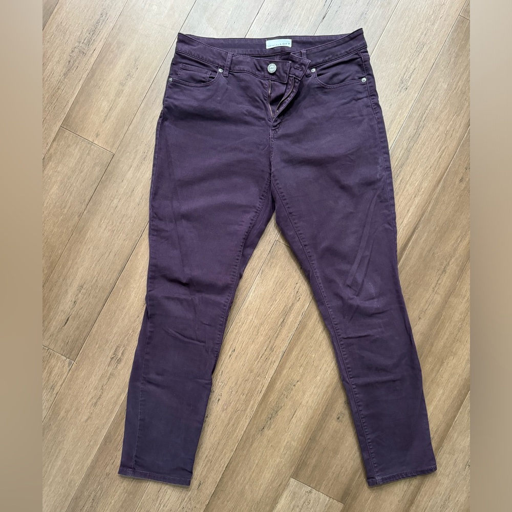 Loft curvy skinny purple jeans